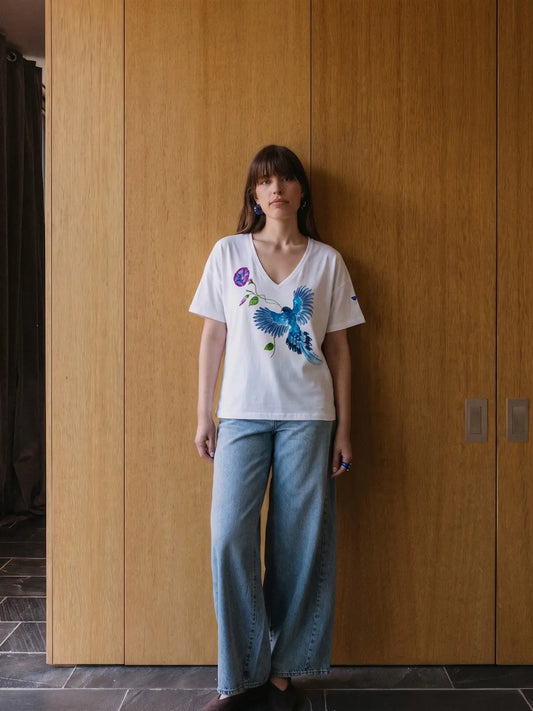 T-shirt Valentin - Pie bleue de Taïwan