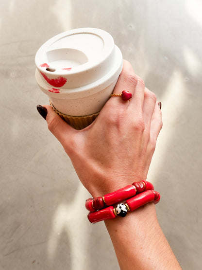 Bracelet perles cœur - Chérie Cherry