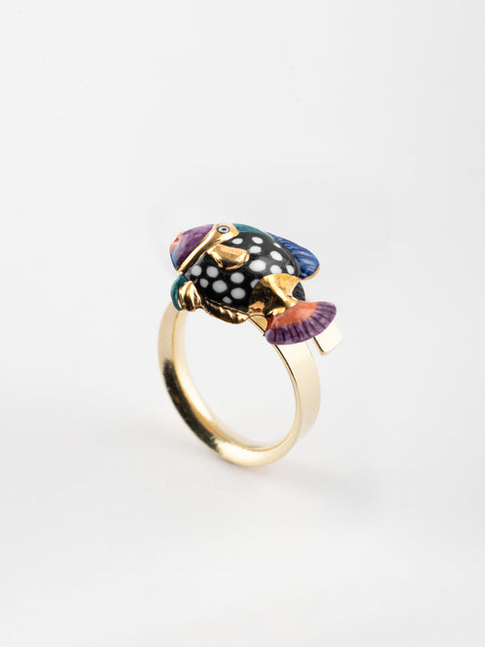 Bague poisson tacheté
