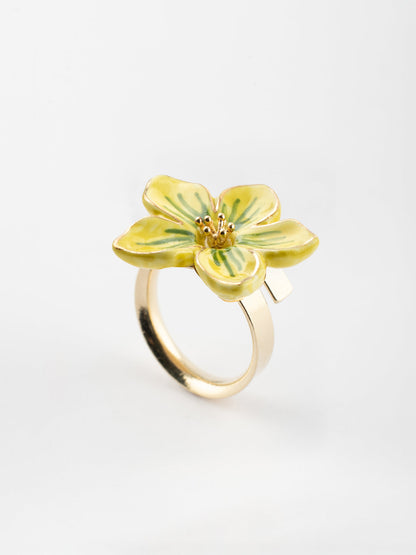 Bague fleur jaune