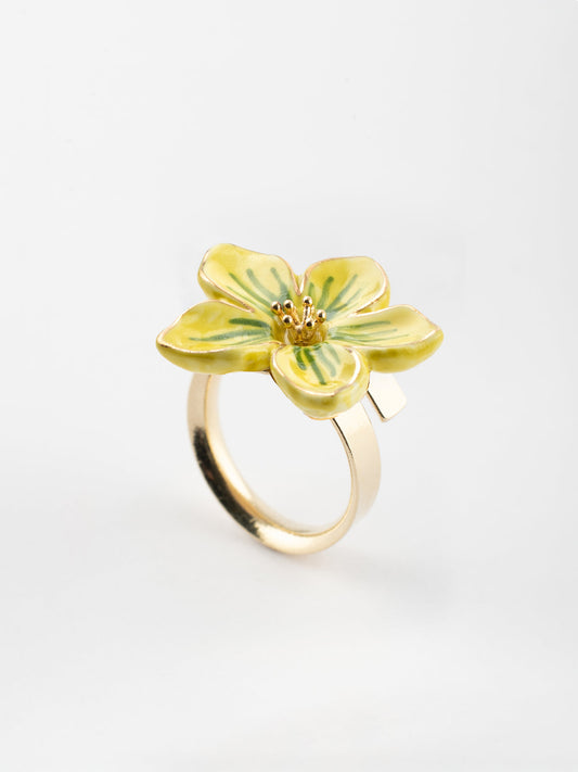 Bague fleur jaune