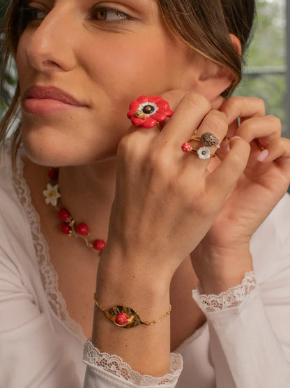 Bracelet escargot et feuille