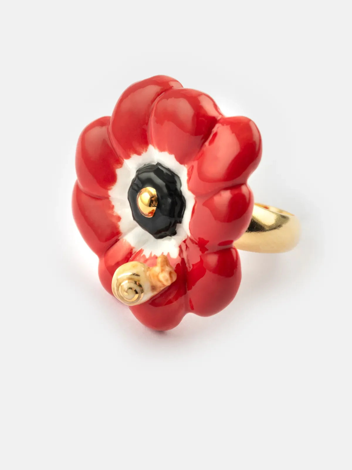 Bague anémone rouge