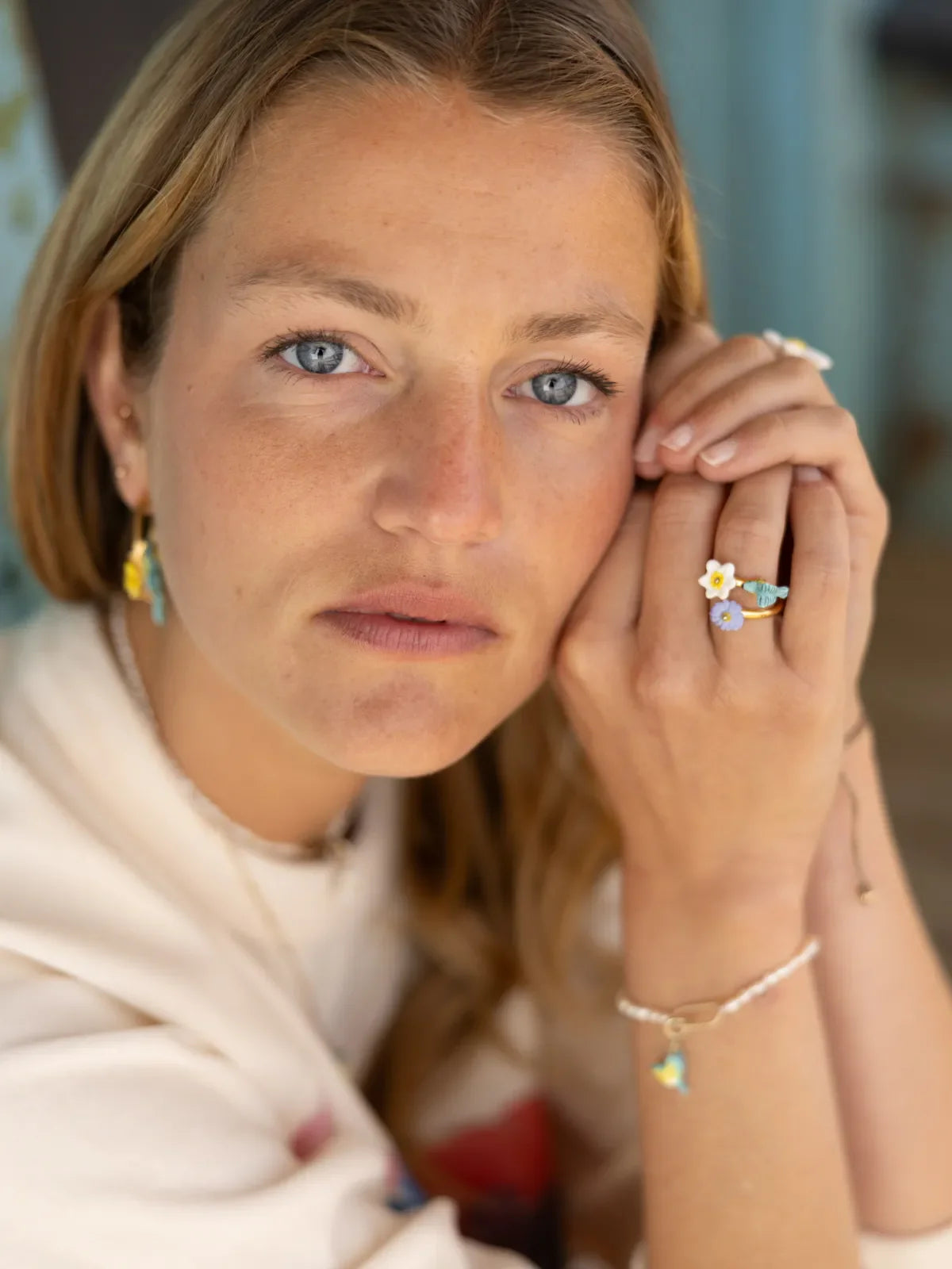 Anello per Parula azzurra e uccello dei fiori