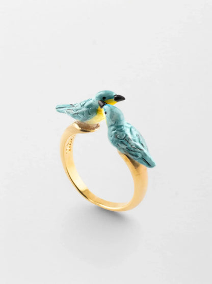 Bague FaceToFace oiseaux Parulines bleues
