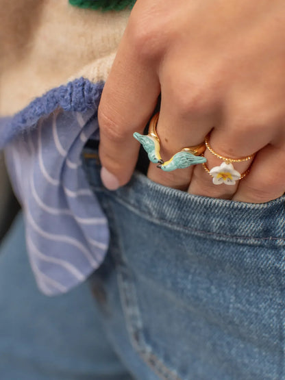 Bague FaceToFace oiseaux Parulines bleues