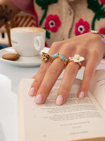 Bague FaceToFace oiseaux Parulines bleues