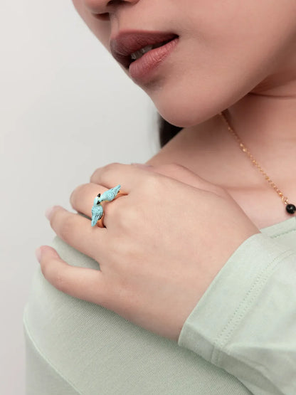 Bague FaceToFace oiseaux Parulines bleues
