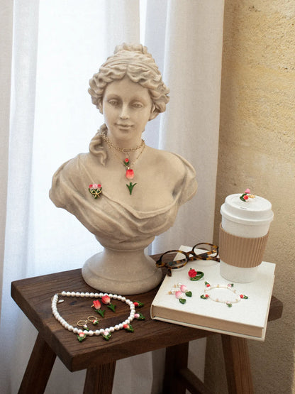 Bague Tulipe rouge et cœur