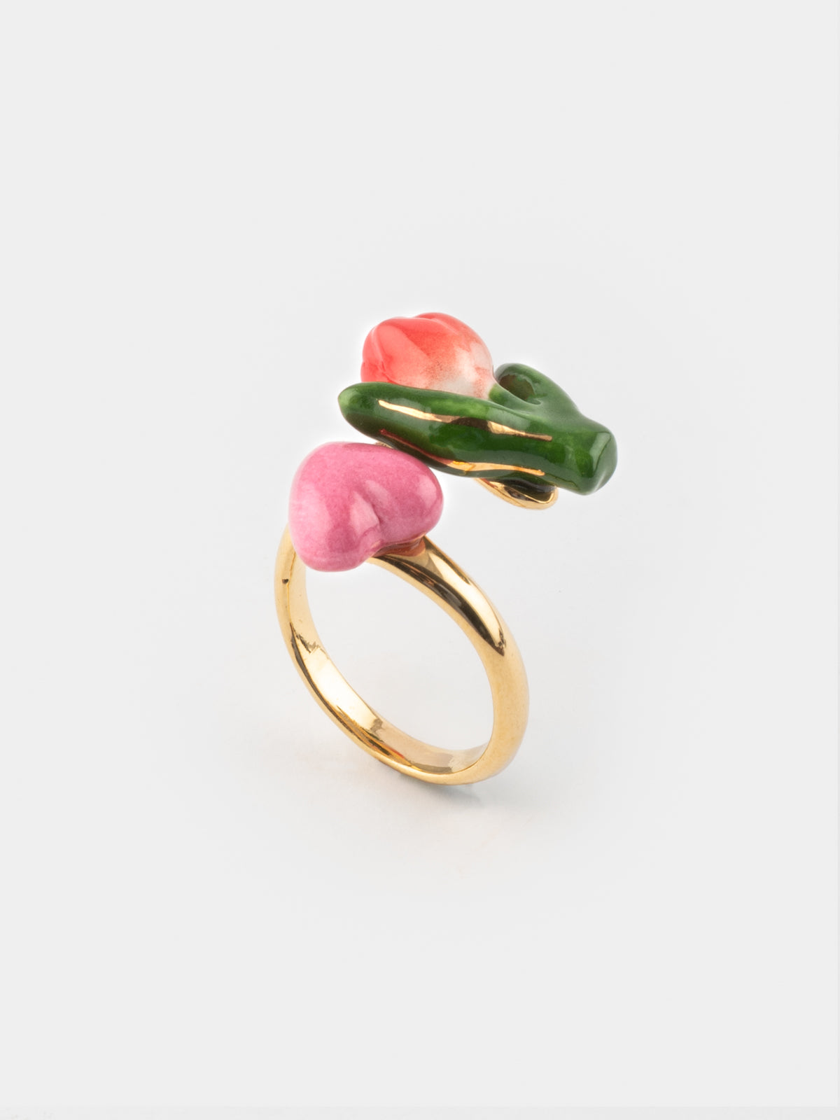 Bague Tulipe rouge et cœur
