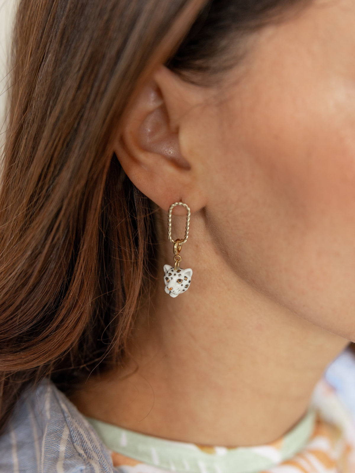 Charm's léopard blanc et doré