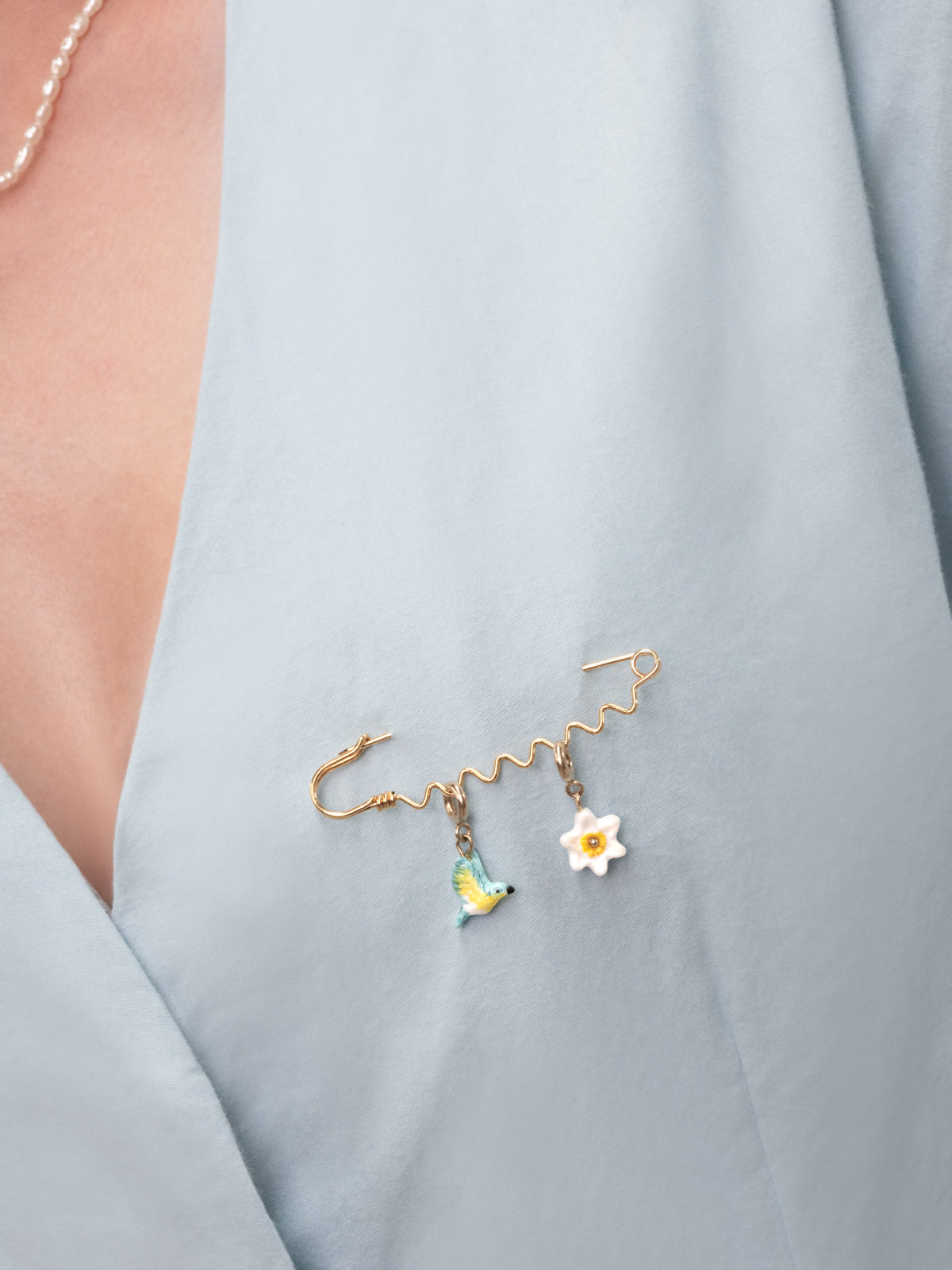 Spilla con ciondolo mix and match