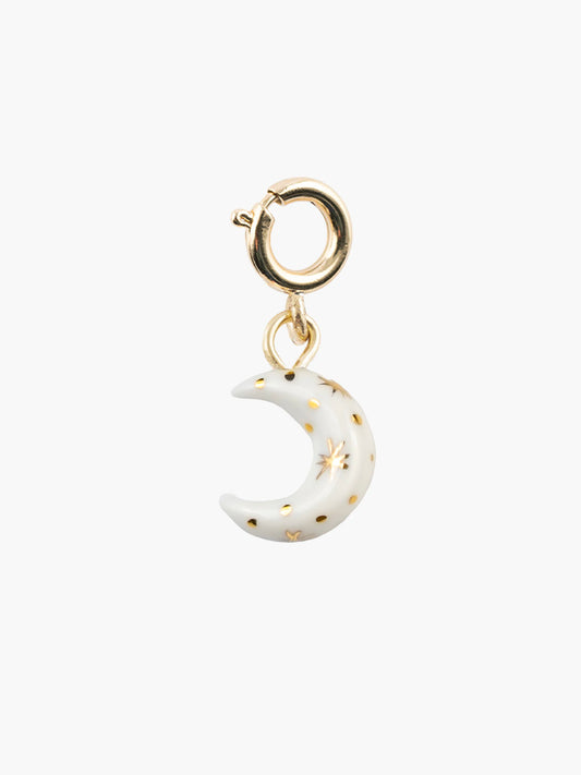 Charm's lune blanche et dorée