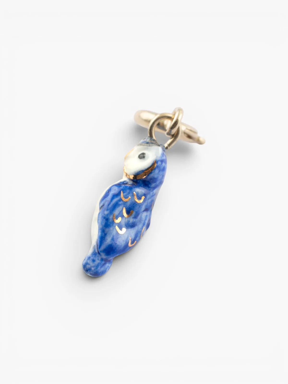 Charm's chouette bleue et dorée