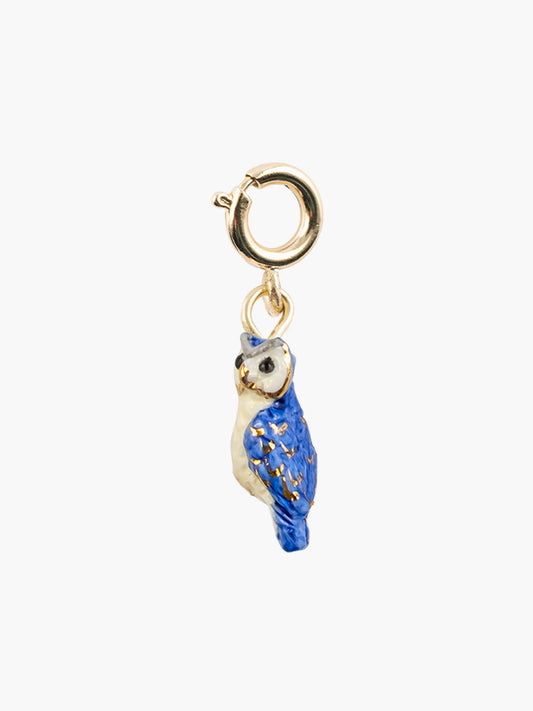 Charm's chouette bleue et dorée