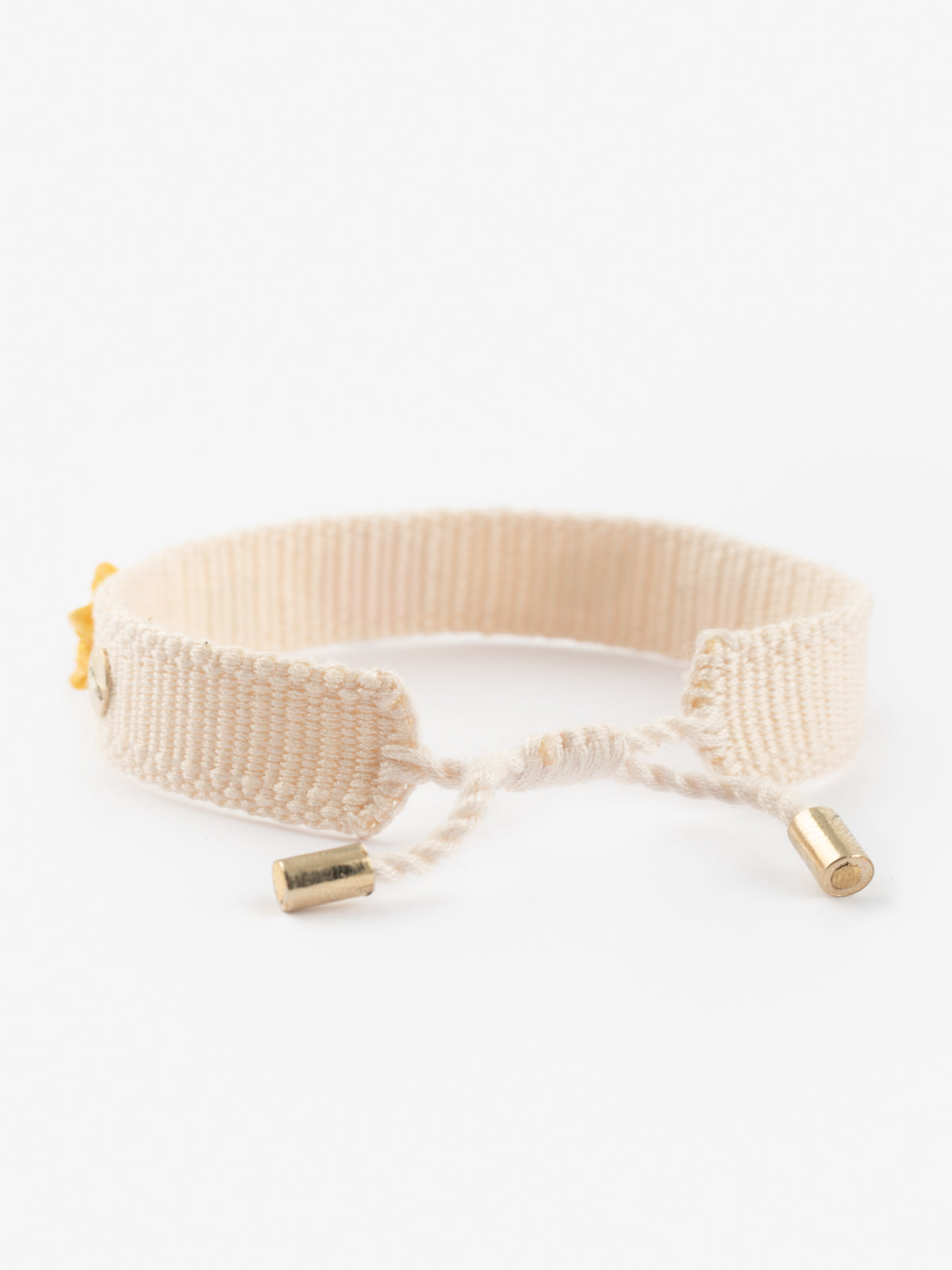 Beige braided charm bracelet