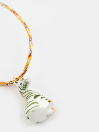 Green zebra cord bracelet