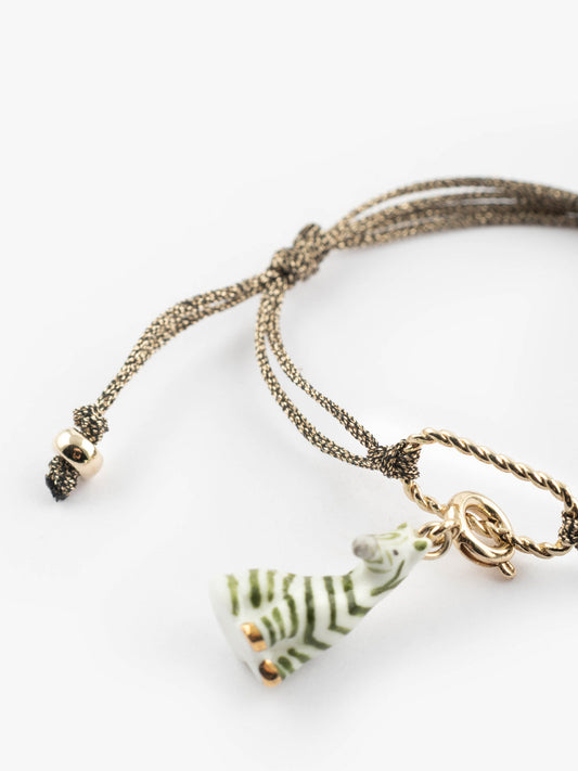 Bracciale personalizzabile con cordino dorato - Mix and Match