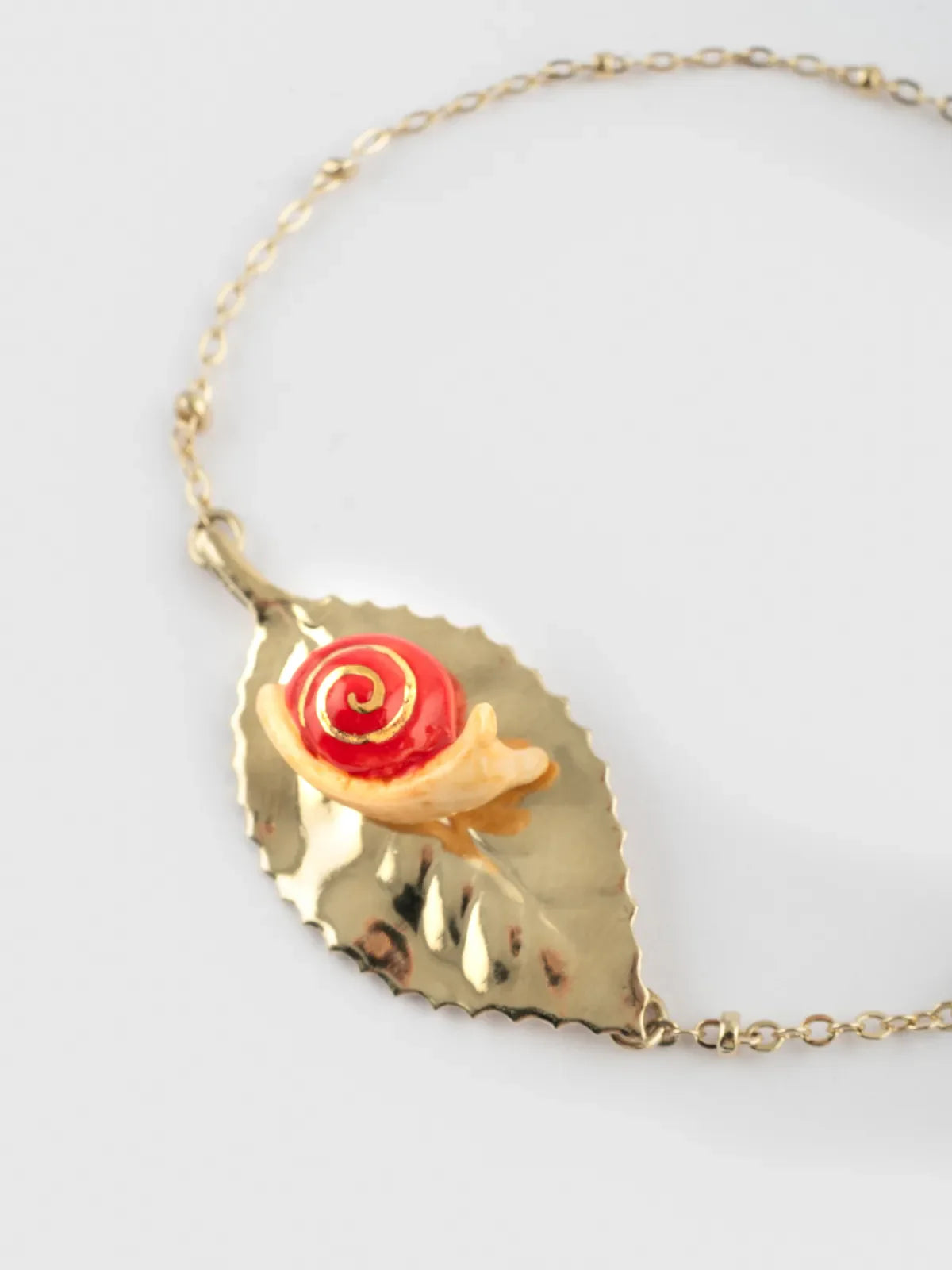 Bracelet escargot et feuille