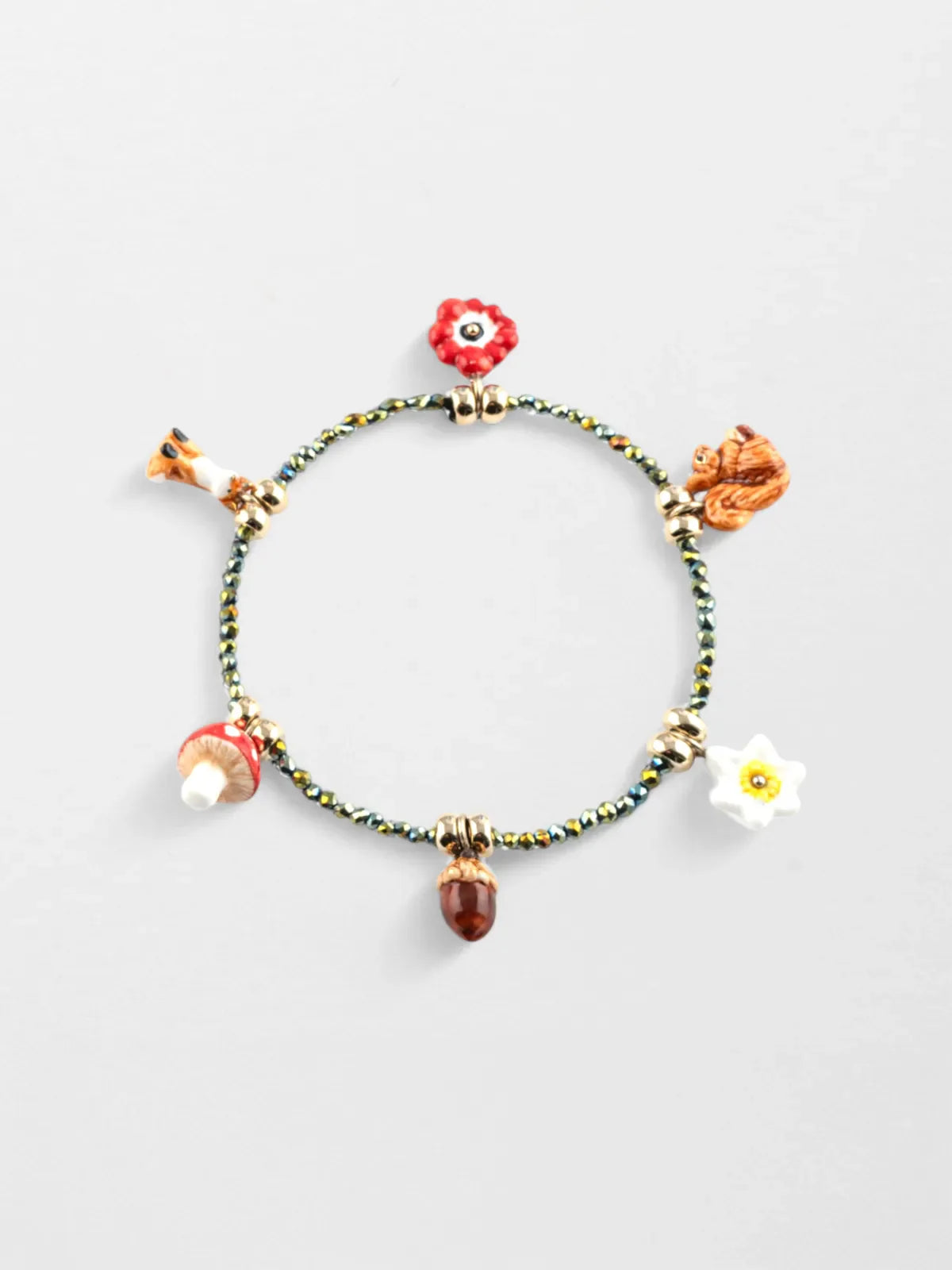 Bracelet forêt et perles d'hématite