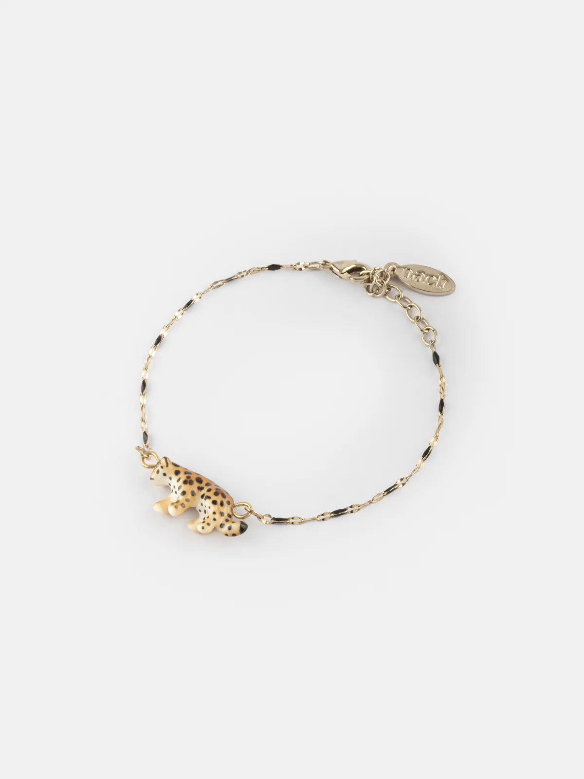 Beaded and leopard print bracelet