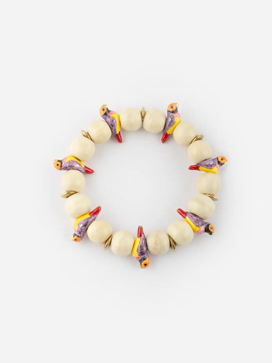 Bracciale con uccellino di perle e diamanti Gould