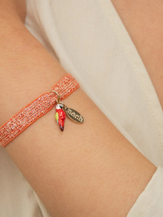 Braccialetto twistband a forma di pappagallo Ara