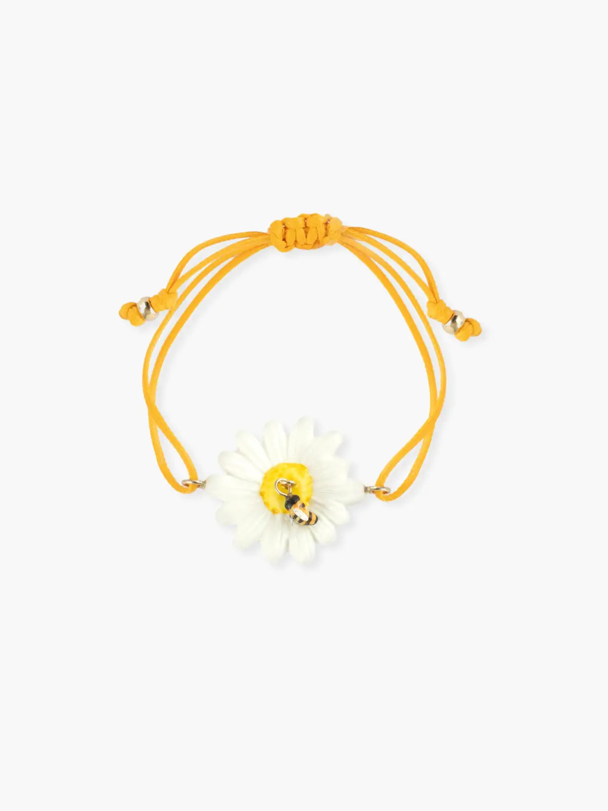 Bracelet cordon marguerite et abeille