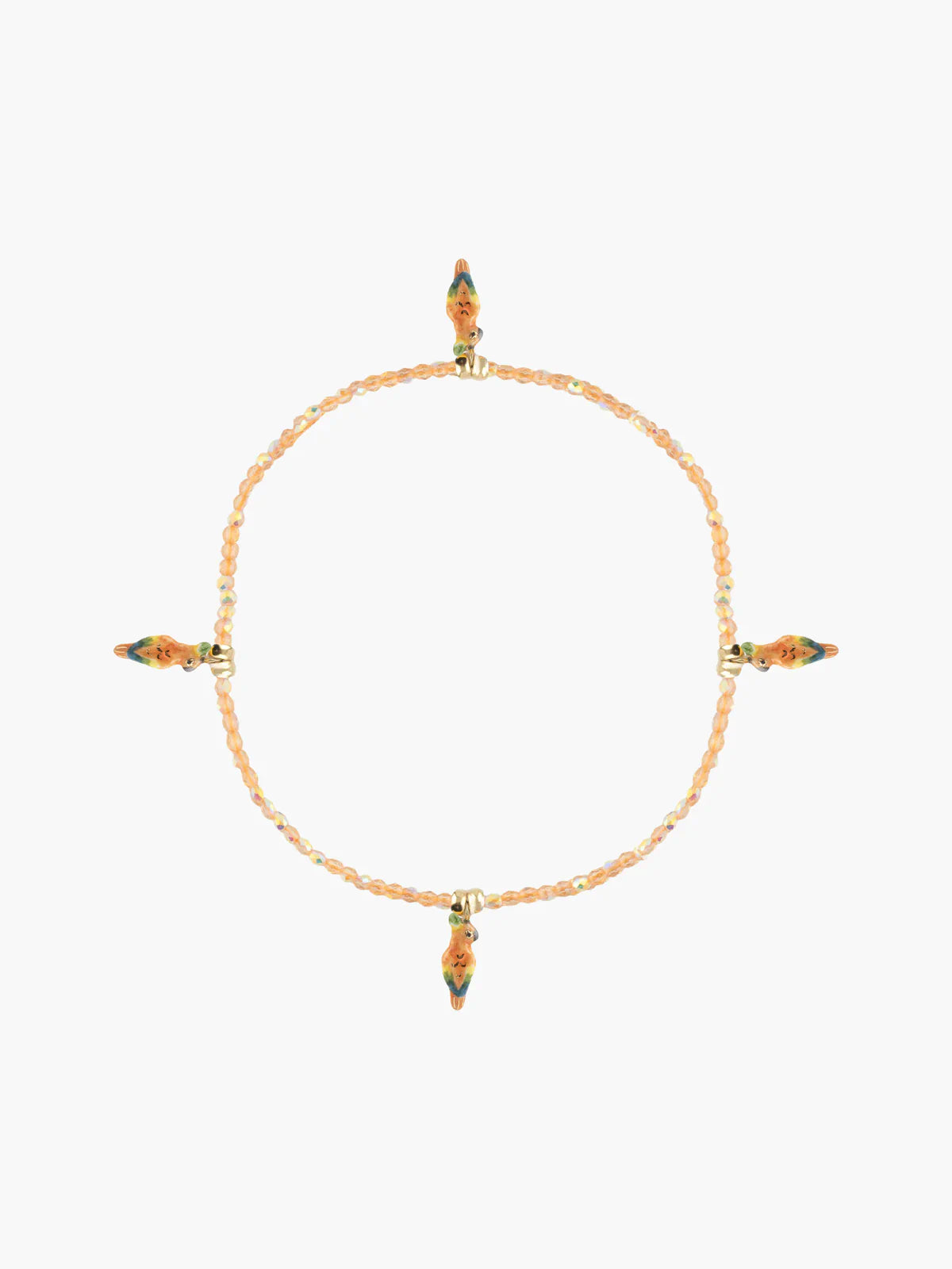 Bracelet hématite cacatoès orange