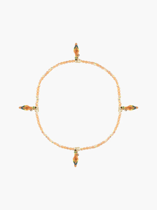 Orange cockatoo hematite bracelet