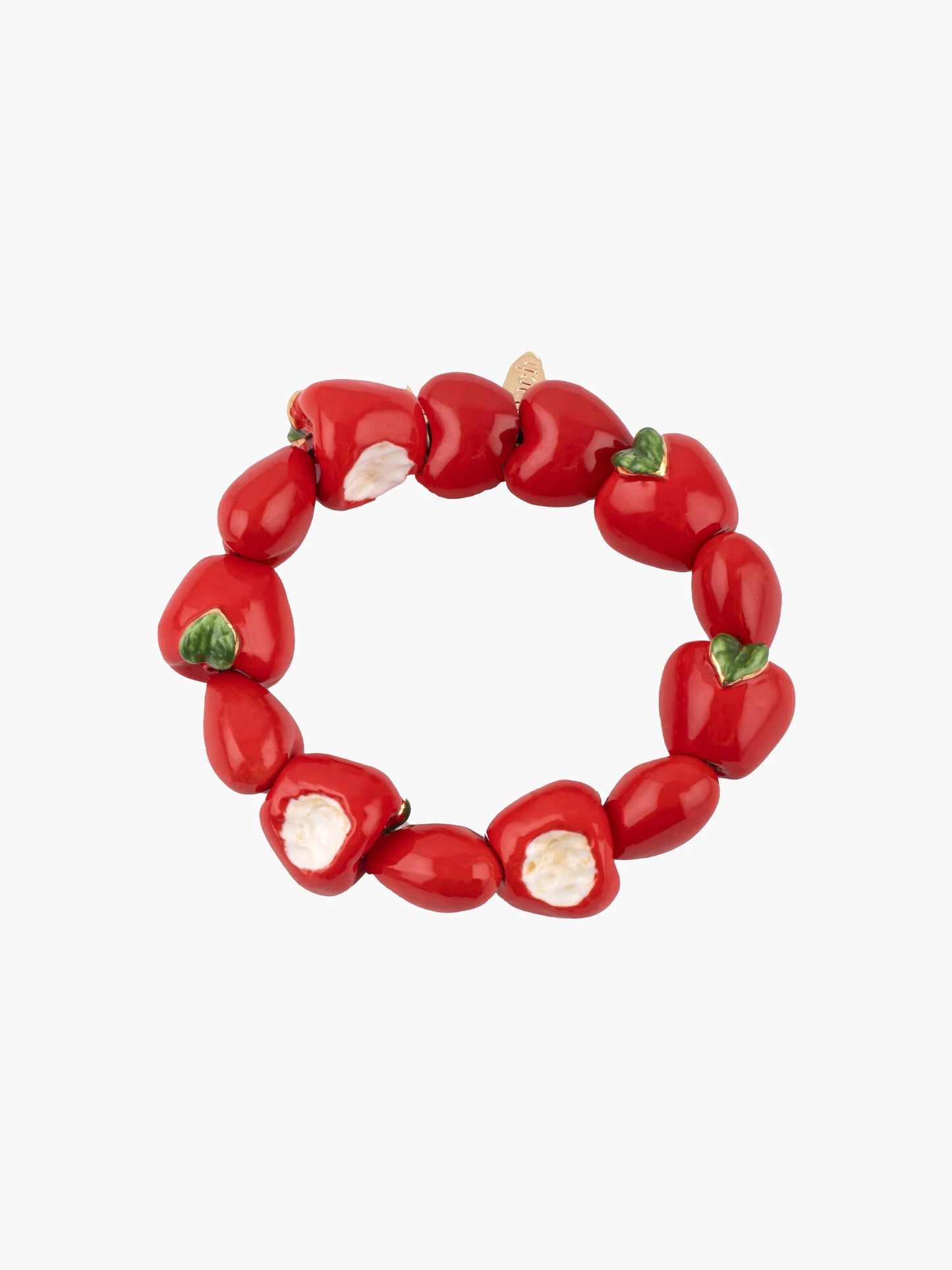Bracelet chunky perles cœurs et pommes d'amour
