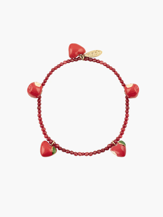 Agate Hearts and Love Apple Beaded Bracelet