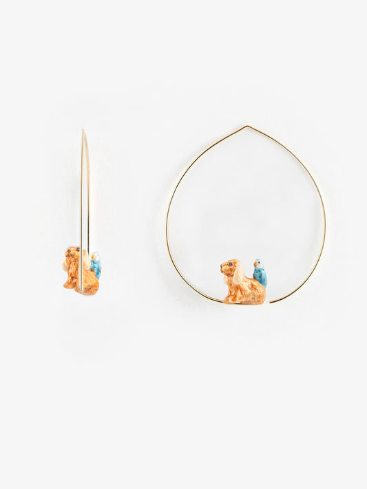 Moyennes créoles chien Cocker et oiseau