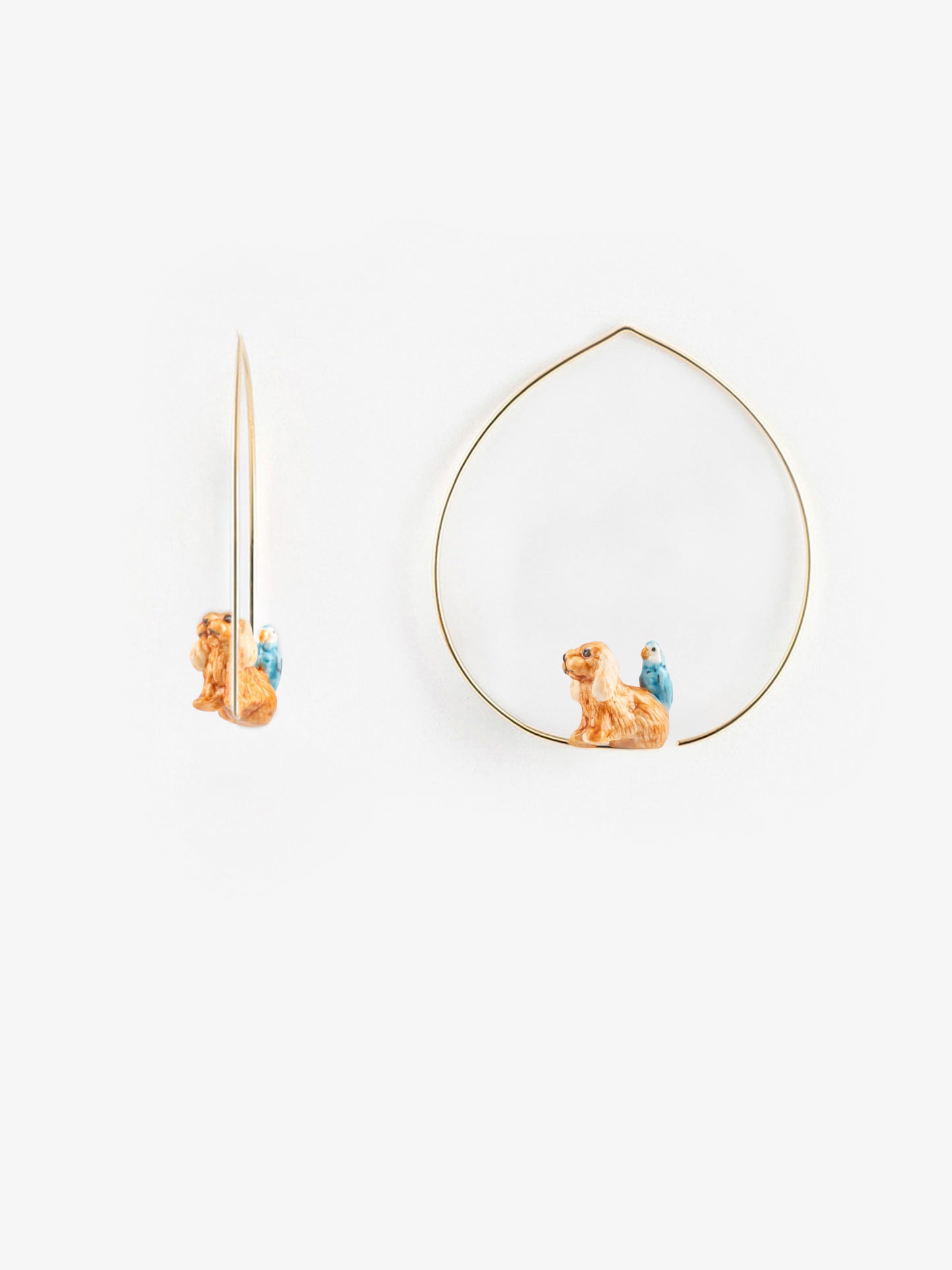 Moyennes créoles chien Cocker et oiseau