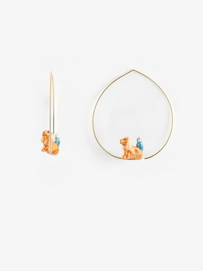 Moyennes créoles chien Cocker et oiseau