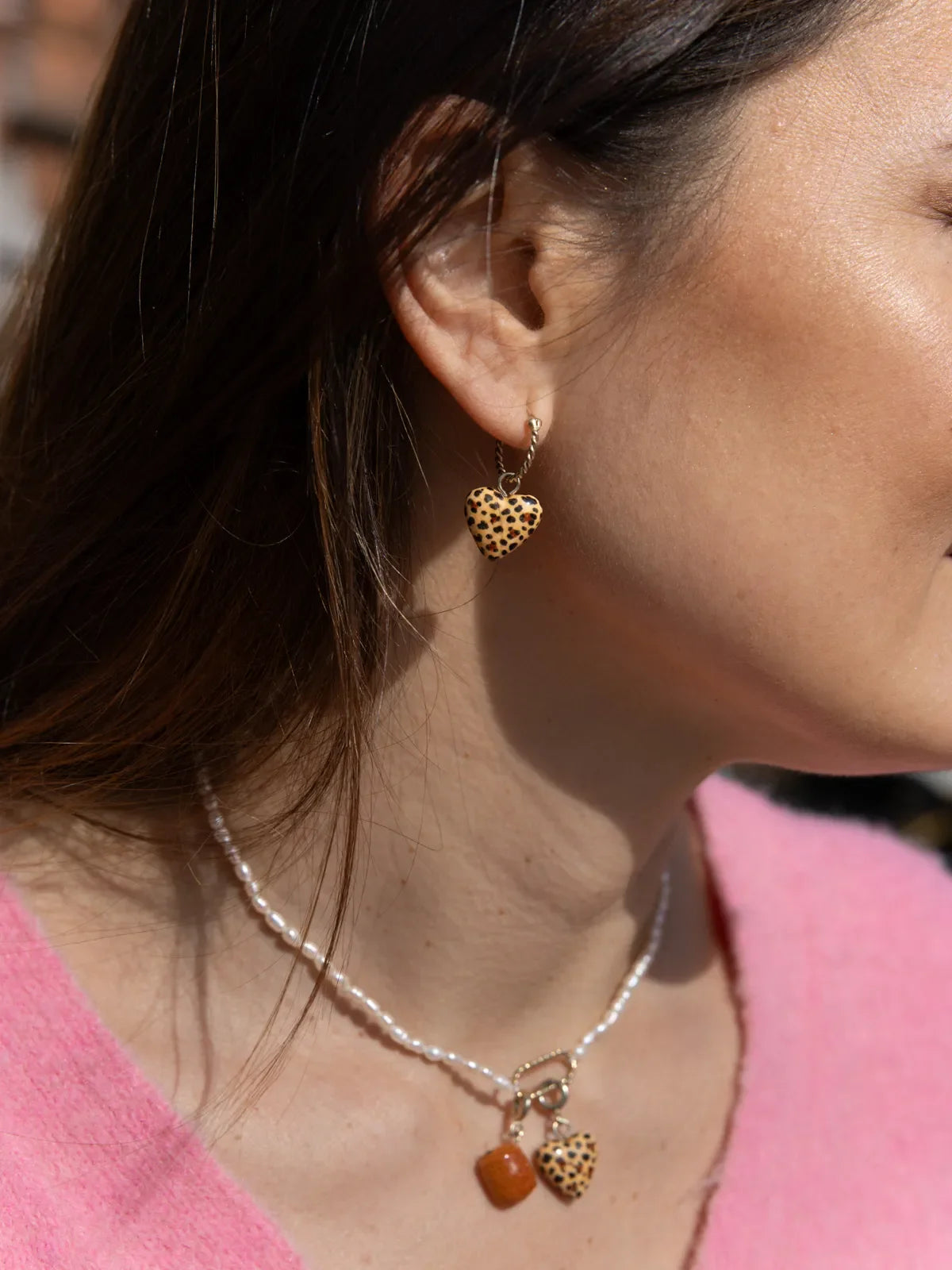 Mini créole cœur léopard - Vendue à l'unité