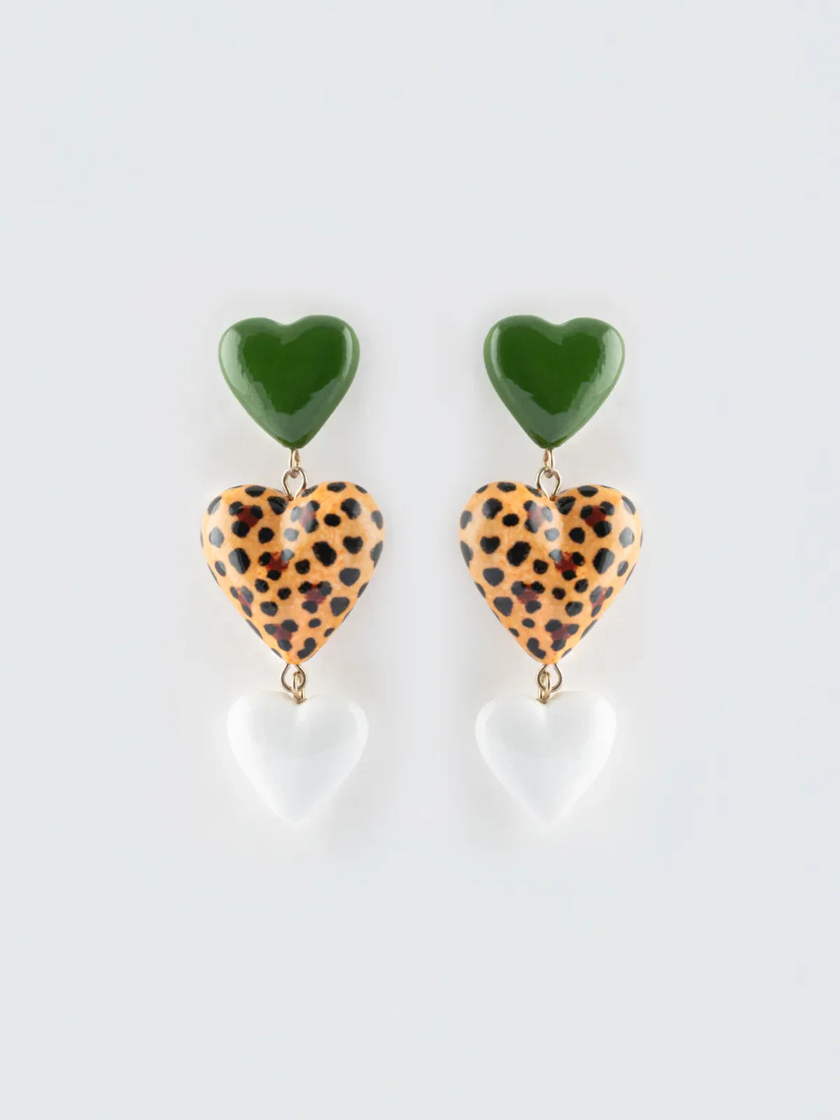 Triple heart drop earrings