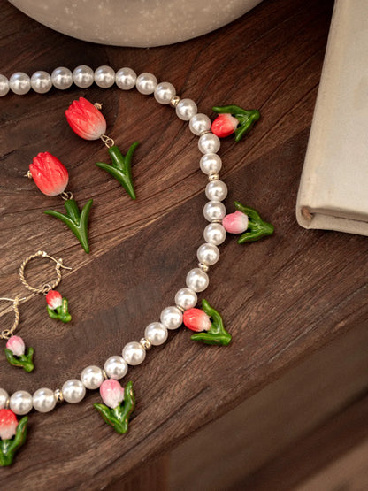 Boucles d’oreilles pendantes Tulipe