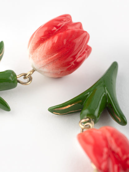 Boucles d’oreilles pendantes Tulipe