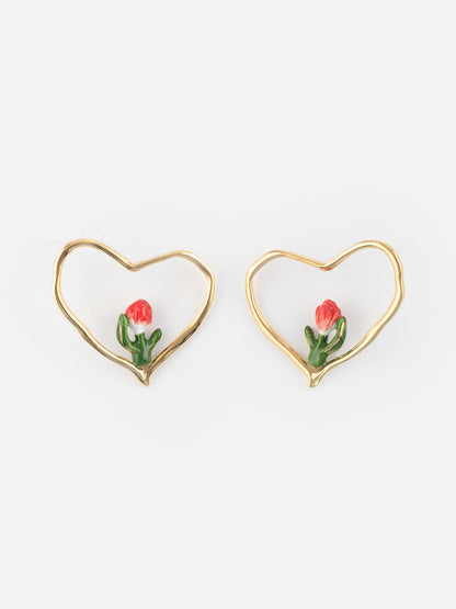 Boucles d’oreilles cœur Tulipe
