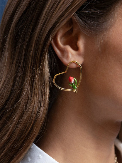 Boucles d’oreilles cœur Tulipe