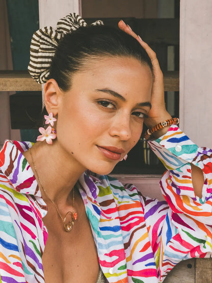 Collana rotonda con tigre e giglio tigrato