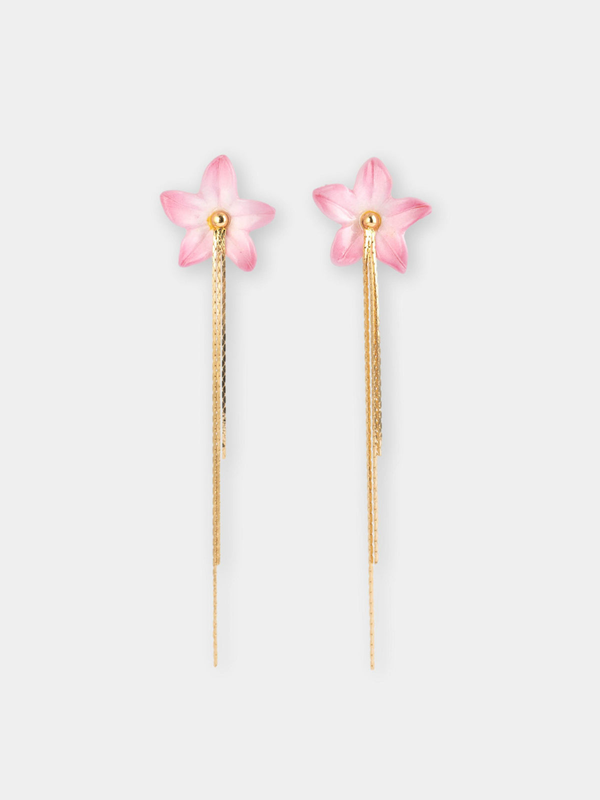 Orecchini con frange di giglio rosa