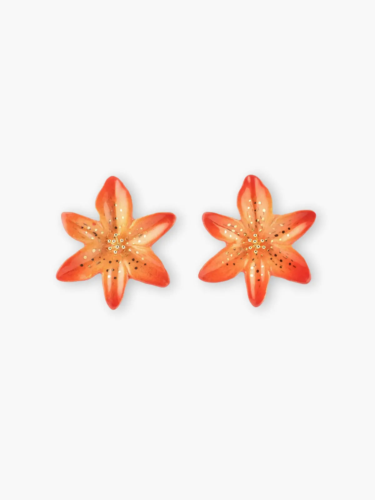 Tiger lily ear studs