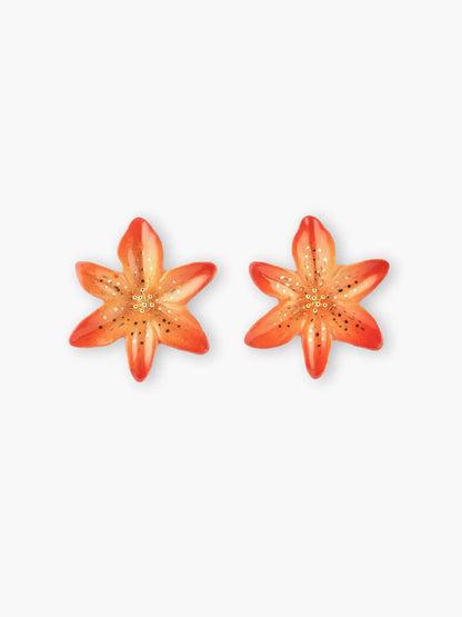 Tiger lily ear studs