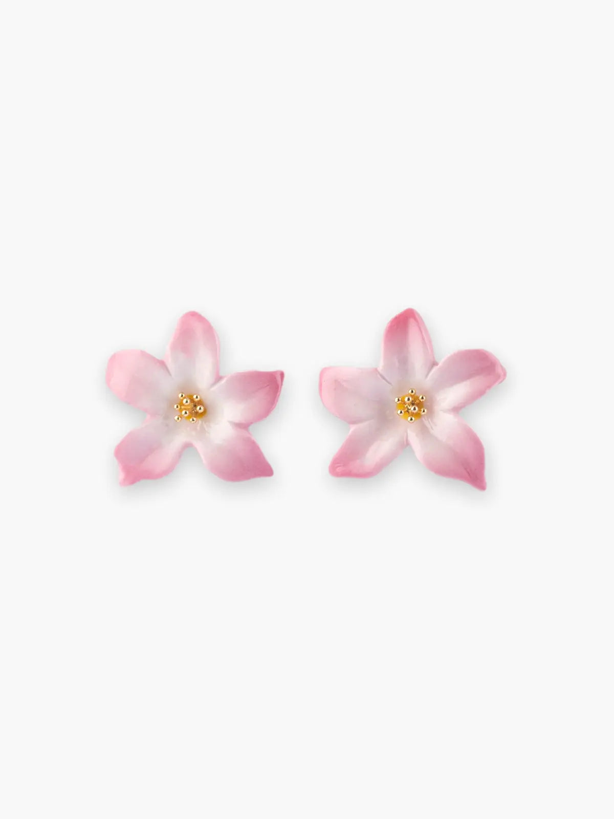 Pink fleur-de-lis ear studs
