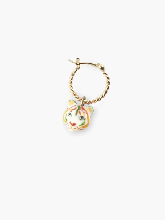 Mini Crazy Tiger hoop earrings - Sold individually