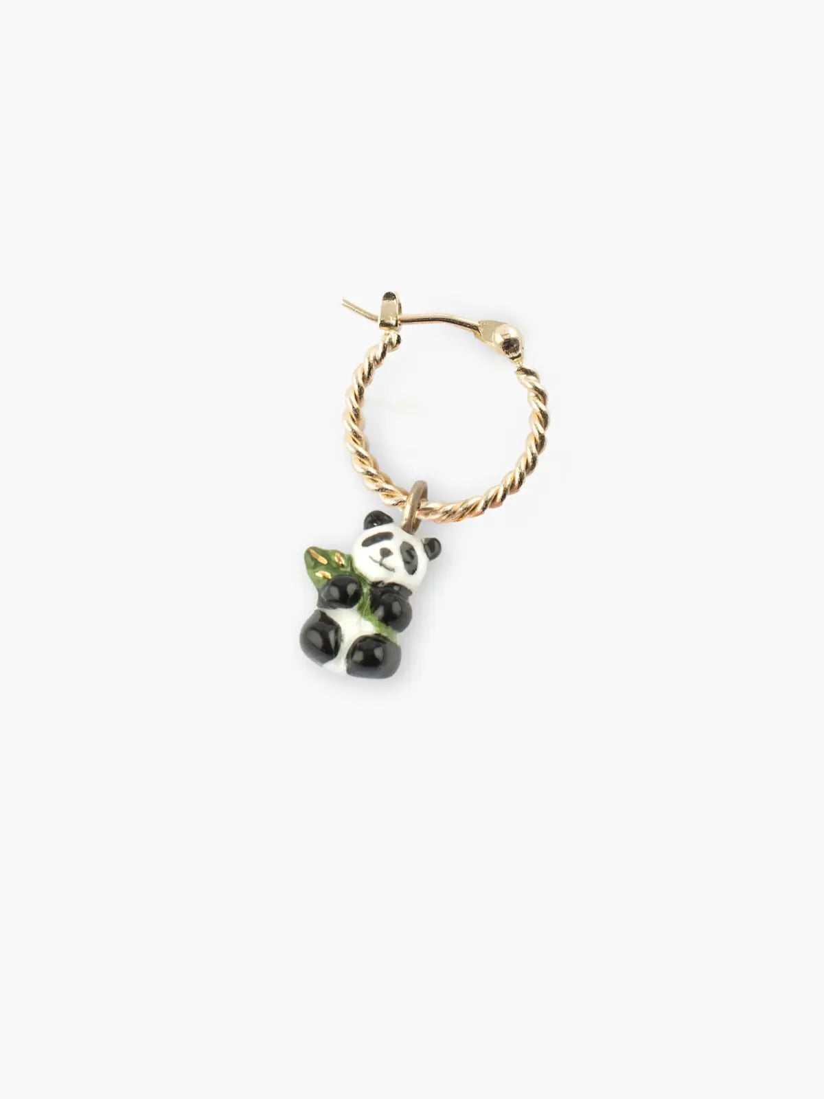 Mini panda hoop earrings - Sold individually