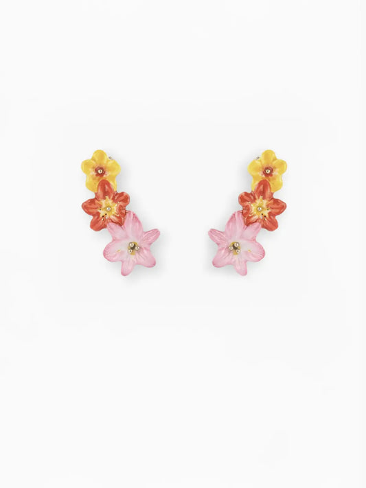 Boucles d’oreilles ear cuff fleurs tropicales