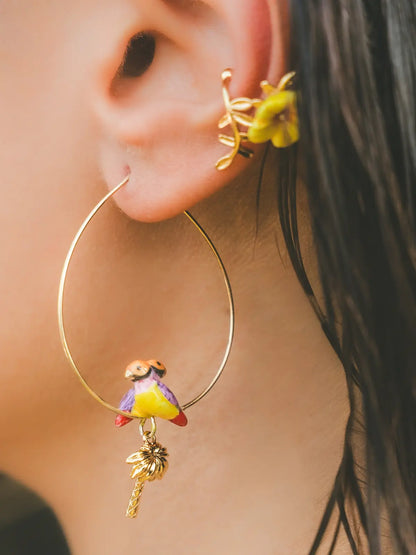 Grandi orecchini a cerchio, coppia di diamanti di Gould